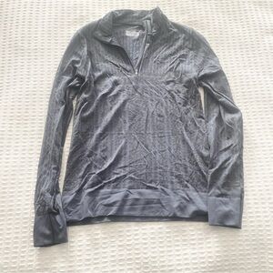 Athleta grey printed seamless 1/4 zip size large